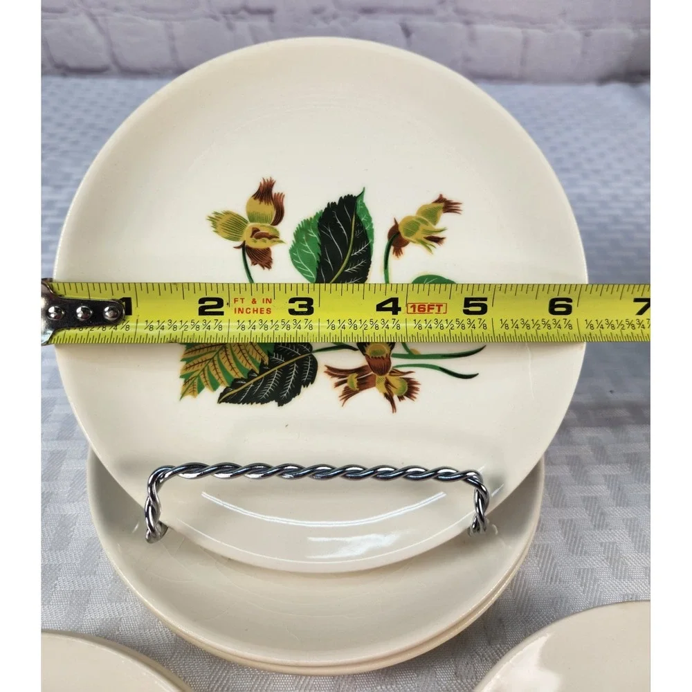 Ballerina China Hazelnut Potteries Leaves & Nuts Set of 7 Dessert Plates
